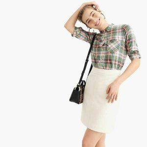 shirt coral tartan plaid flannel top 0 XS K3742